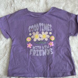 Purple Kids T-Shirt with Floral Print